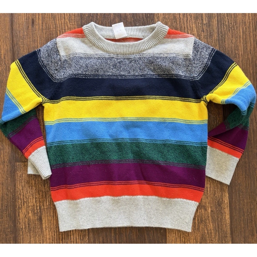 Kid's Baby Gap Sweater Multicolor Striped 2 Toddler Prep School Winter Pullover